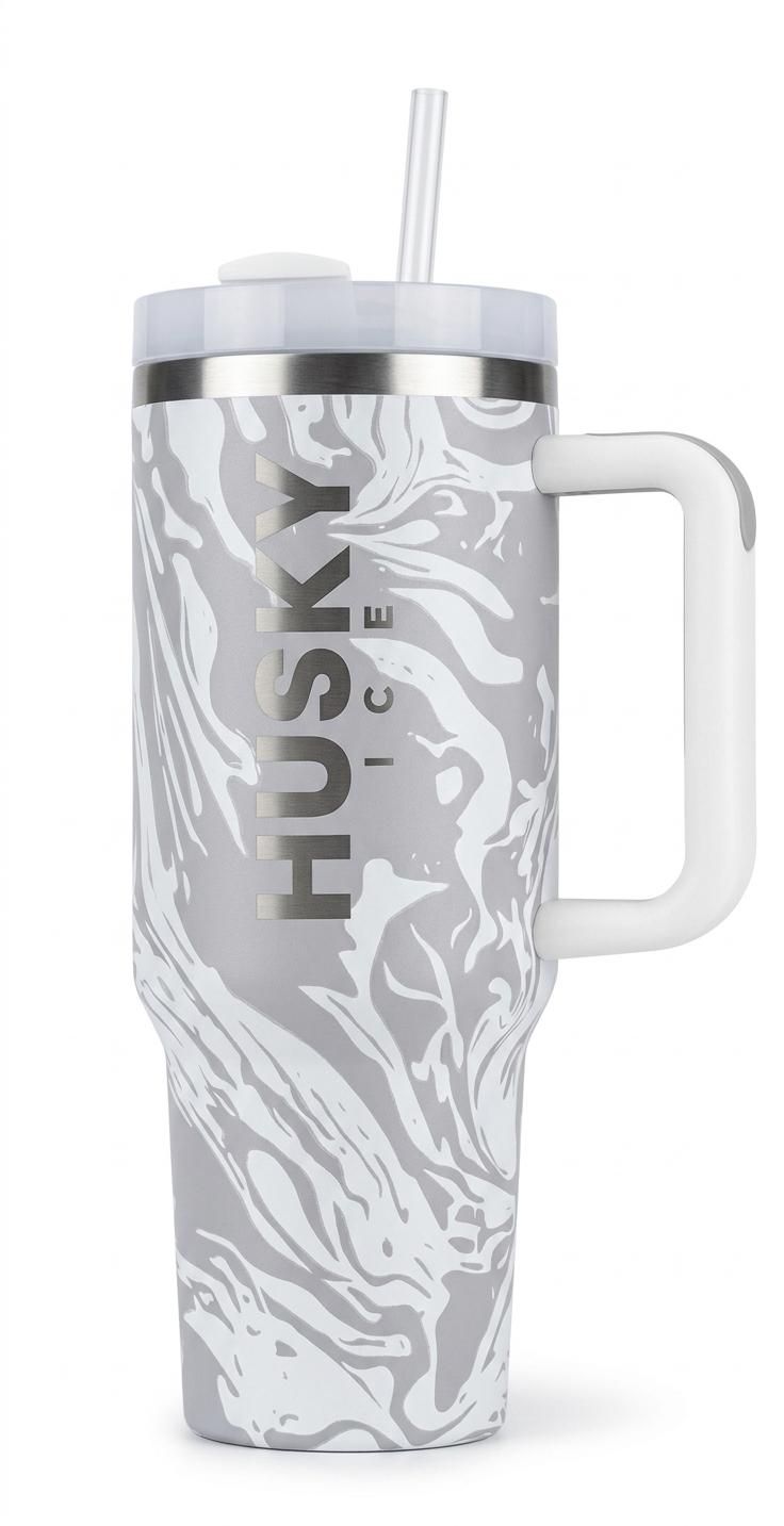 Husky Trinkbecher mit Strohhalm